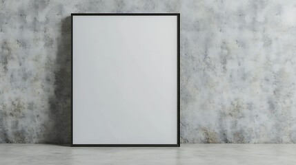 Poster - Blank frame against a textured wall, suitable for artwork display.