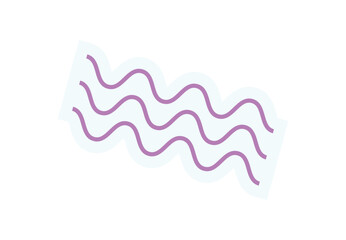 Wall Mural - brutalist wave element sticker. abstract shape figure. minimal flat design, y2k aesthetic, geometric