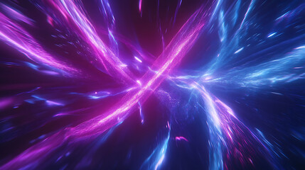 Poster - Dynamic light trails in cosmic space abstract digital art vivid colors futuristic environment high-definition viewpoint