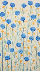 Canvas Print - Cornflower blooms painting pattern backgrounds.