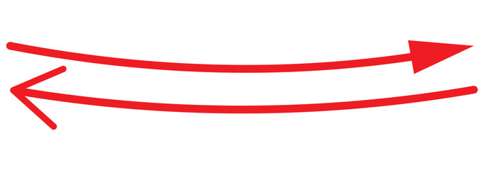 Poster - Set of long arrow vector, icon . Horizontal double side arrow. Straight long arrow vector icon set. Long arrows left and right in flat style. Long arrow silhouette, symbol, icon design. EPS 10.