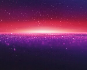 Wall Mural - ethereal horizon of light sparkling purple and red cosmic galaxy abstract background.