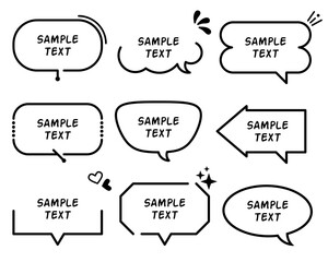 Poster - set of speech bubble labels of various shapes. special offer design elements, chat emblems, black ca