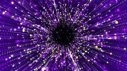 Poster - colorful sparkling particles animated tunnel 