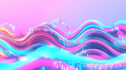 Poster - Vibrant Stock Market Trends, a dynamic display of colorful graphs illustrating market fluctuations and investment insights.