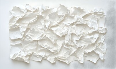 Poster - Crumpled Paper Mosaic, A vibrant display of textured white paper, showcasing dynamic folds and rich color contrasts, evoking creativity and depth.