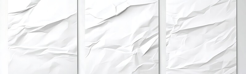 Poster - Textured white background with three panels showcasing crumpled paper effect.