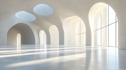 Poster - abstract architecture background empty open space interior 3d render illustration