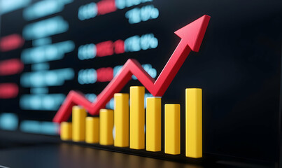 Poster - Forex Trading Insights, A computer screen displays dynamic forex trading graphs, highlighting market trends and currency fluctuations.