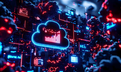 Poster - Digital marketing strategy, vibrant data visualizations, dynamic graphs illustrating trends and analytics for effective advertising campaigns