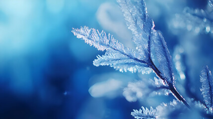 Aufkleber - Elegant silver and blue bokeh scene, capturing a serene winter atmosphere with shimmering hues and soft, ethereal glow.