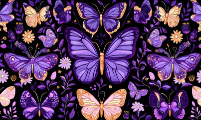 Poster - Intricate Vector Butterflies, a vibrant display of elegance and artistry, showcasing detailed designs in harmonious colors and patterns.