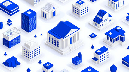 Poster - Flat vector illustration of stock market activity, featuring charts, graphs, and trading elements, ideal for financial presentations and educational materials.