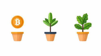 Poster - Investment Management Icons, a flat vector collection showcasing diverse financial symbols for effective investment strategy visualization