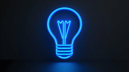 Poster - Futuristic Neon Lightbulb, a vibrant symbol of innovation, radiating energy with luminous colors, embodying modern design and creativity.