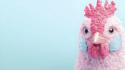 Poster - H5N1 Bird Flu Illustration, a detailed depiction of the virus structure against a gradient background, highlighting its scientific significance.
