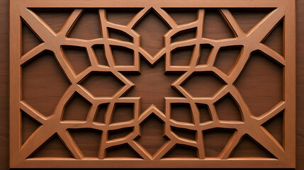 Poster - Laser cutter engraving intricate geometric patterns on wood, showcasing precision and creativity in modern design techniques