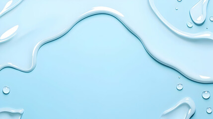Poster - Vibrant Blue Gel Drops, a captivating display of liquid gel textures cascading against a vivid blue backdrop, creating an intriguing visual experience.