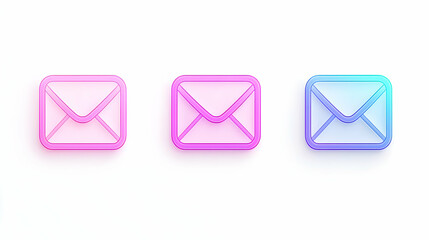 Poster - Minimalist Email Icon Set, sleek design, vibrant colors, modern aesthetics, user-friendly, ideal for digital communication platforms.
