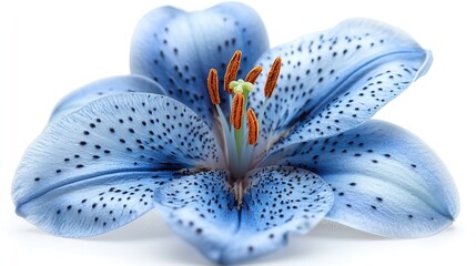 Aufkleber - blue lily with translucent petals isolated on white background