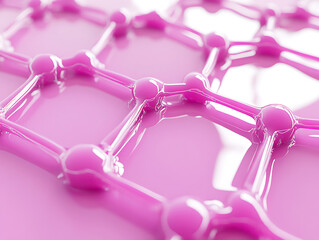 Aufkleber - Molecular structures creating vibrant pink patterns laboratory setting 3d render abstract science concept