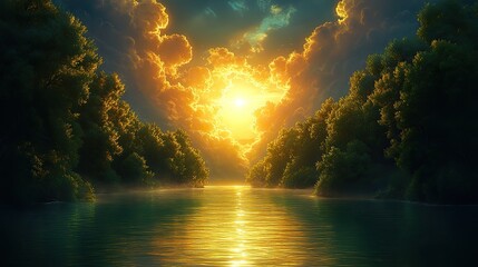 Poster - creation genesis god planted a garden in a place called eden it had every kind of tree and there was a river that flowed out from the garden