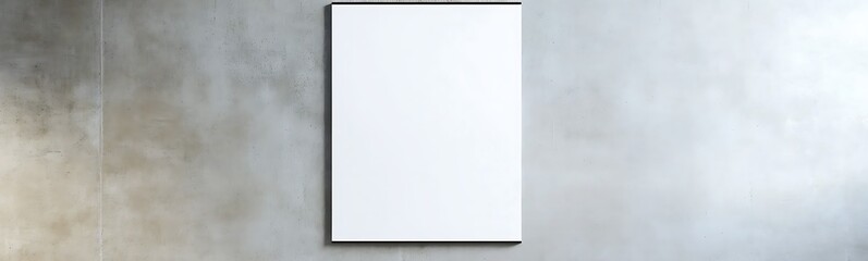 Poster - Blank canvas on a concrete wall, ideal for creativity and design projects.