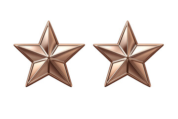 Wall Mural - Two gold stars with a diamond in the middle, isolated