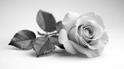 Aufkleber - delicate beauty black and white rose isolated on white background