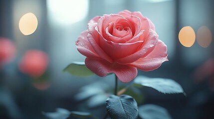 Aufkleber - delicate beauty pink rose isolated on white background