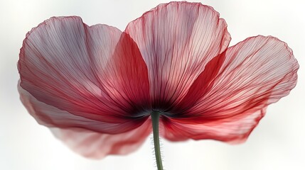 Aufkleber - delicate beauty red poppy with translucent petals isolated on white background