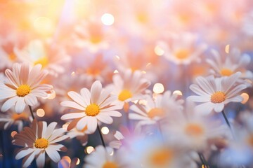 Canvas Print - Daisy pattern bokeh effect background backgrounds sunlight outdoors.