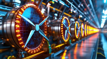 Poster - illuminating futuristic abstract neon patterns with digital energy technology a dynamic and innovati