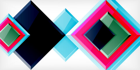 Wall Mural - shiny glossy metallic or plastic square design background. vector illustration for wallpaper, banner
