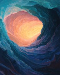 Poster - Cascading waves of color abstract art visual design digital medium perspective serenity