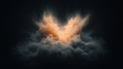 Poster - Explosive cloud burst abstract art digital artwork dark background dramatic view energy concept