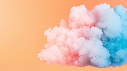 Poster - Dynamic colorful clouds against a soft gradient background in abstract
