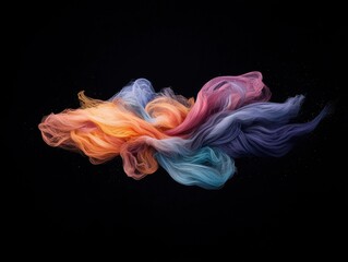 Poster - Flowing colorful textures abstract background digital art dark environment close-up view visual concept