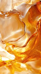 Poster - Abstract liquid flow studio digital art warm tones close-up fluid dynamics for creative inspiration