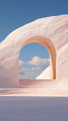Poster - Architectural structure under blue sky minimalist design outdoor setting peaceful atmosphere