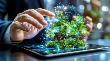 Poster - innovative digital technology harnessing the power of nature and renewable resources to drive sustai