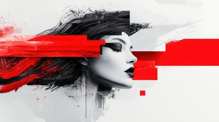 Poster - Striking Surreal Abstract Paint Splatter Explosion Digital Art Composition with Dramatic Contrasting Colors Dynamic Movements and Experimental Textures