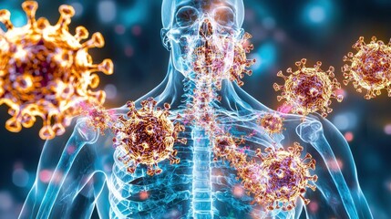 Poster - microscopic view of the coronavirus outbreak