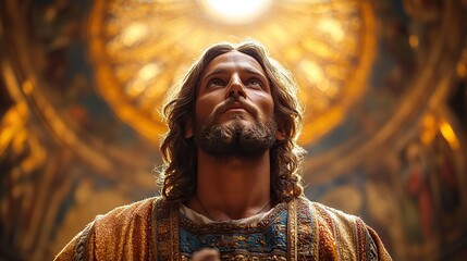 Aufkleber - jesus christ in worship photorealist picture