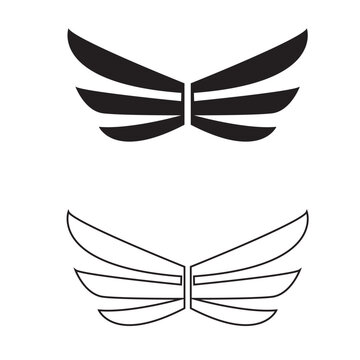 Wings  icon.  Wings  is ideal for logo, emblem, badge design. Vector illustration. EPS 10/AI