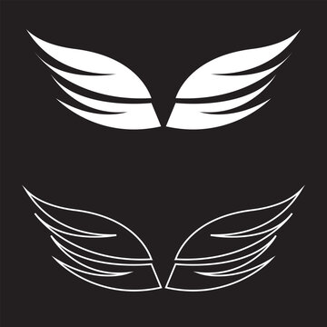Wings  icon.  Wings  is ideal for logo, emblem, badge design. Vector illustration. EPS 10/AI
