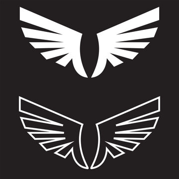 Wings  icon.  Wings  is ideal for logo, emblem, badge design. Vector illustration. EPS 10/AI