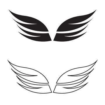 Wings  icon.  Wings  is ideal for logo, emblem, badge design. Vector illustration. EPS 10/AI