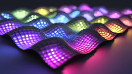 Poster - close up of a colorful light display with vibrant hues and patterns illuminating the surroundings