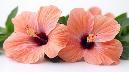 Aufkleber - orange hibiscus isolated on white background